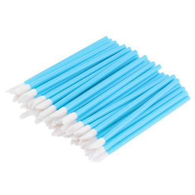 AKOAK 50 Pcs Disposable Lipstick Brush, Lip Gloss Stick, Applicator, Portable Eyeshadow Lip Gloss Brush Cosmetic Tool (blue)