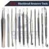 12Pcs Blackhead Remover Kit Tweezers Whitehead Treatment Acne Pimple Popper Blemish Pores Comedone Extractor Removal Tools view 1