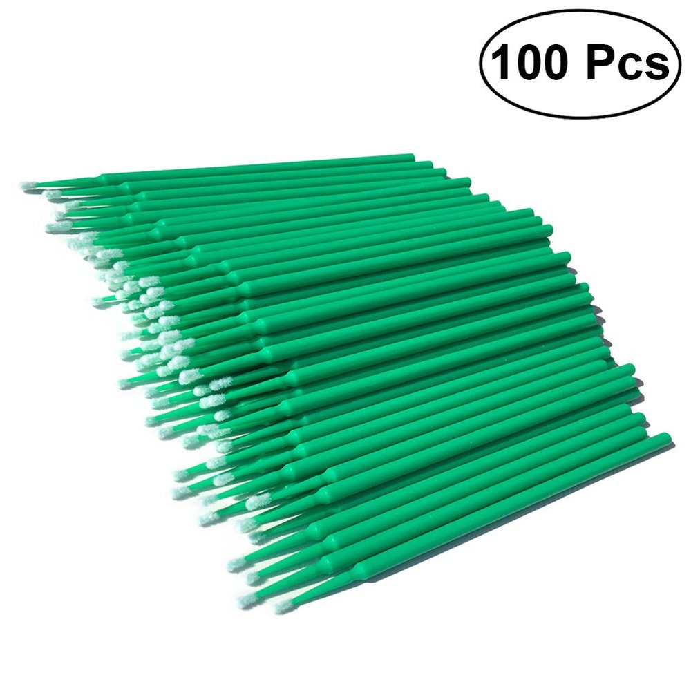 100pcs Micro Applicator Brush Eyelash Extension Cotton Swabs Disposable Micro Eyelash Mascara Lash Bonder Micro Earbuds Make up Applicators for Face Cleaning Stick Miniature