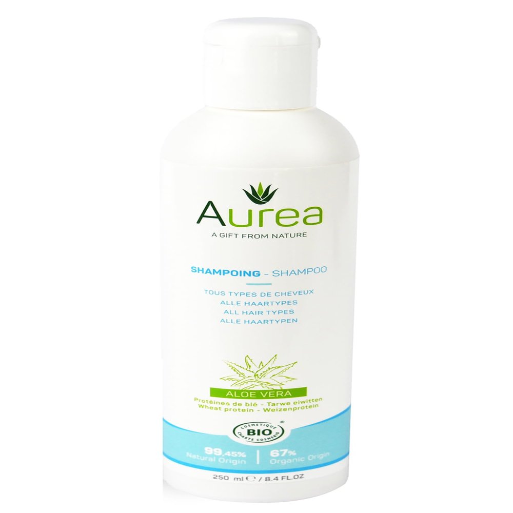 Aurea Aloe Vera Shampoo - Moisturizes And Soothes Hair Fibres - Restores Volume To Your Hair - Accelerates Hair Growth - Respects The Natural pH - Suitable For All Hair Types - 8.4 Oz