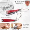3 Swords Germany  Brand Quality fingernail & toenail Clipper, Manicure, Pedicure Nail Care by with Metal Nail File and case, red Edition view 2