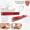3 Swords Germany  Brand Quality fingernail & toenail Clipper, Manicure, Pedicure Nail Care by with Metal Nail File and case, red Edition view 3