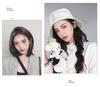 Fashion White Hat with Long Curly Hair Extensions for Women, 24" Synthetic Hat Wig Hairpiece, Natural Black view 2