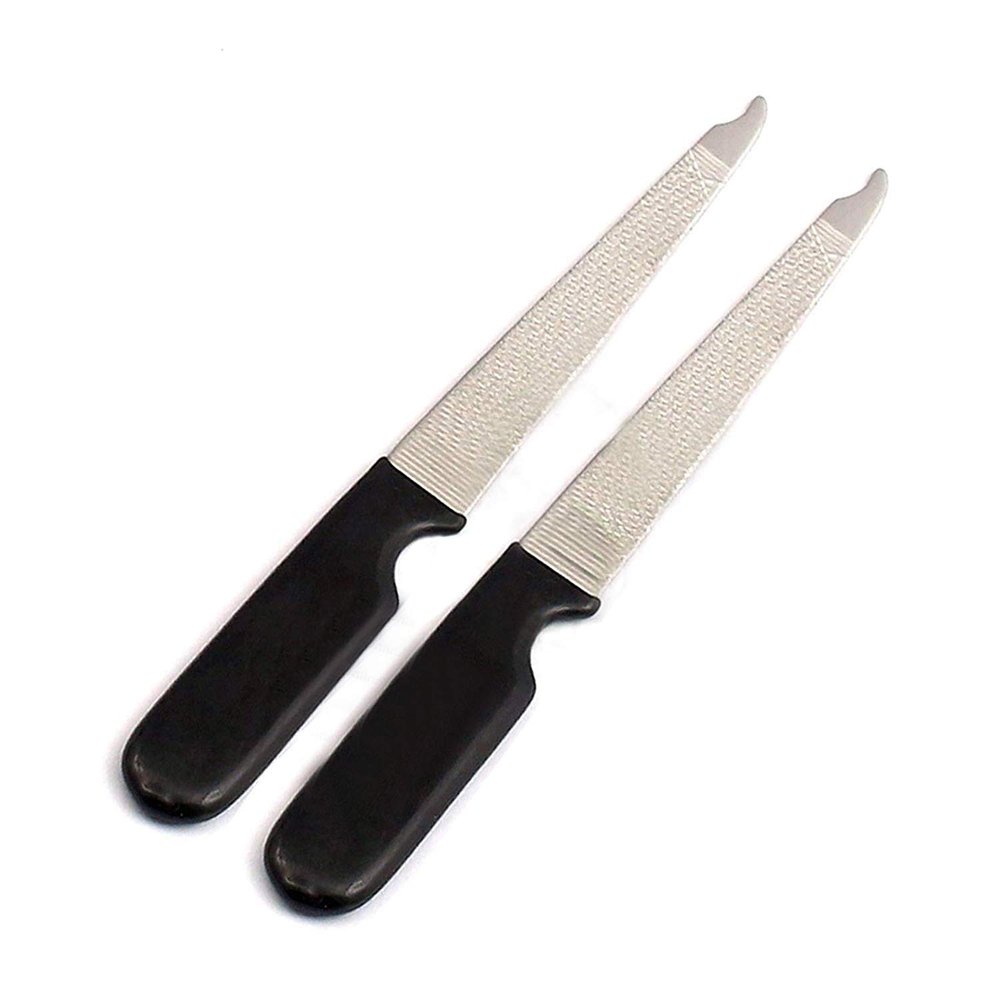 (2 Pack) 5 Inch Stainless Steel Sapphire Nail File for Fingernails, Toenails, Scraping, Strengthening, Finger Manicure File by G.S Online Store