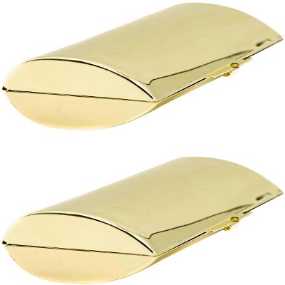 Stephanie Imports Set of 2 Capsule Shaped Lipstick Cases With Glass Mirror (Reflective Gold)