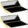 Stephanie Imports Set of 2 Capsule Shaped Lipstick Cases With Glass Mirror (Reflective Gold) view 2