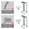 Linkidea Short Handle Safety Razor Stand, Stainless Steel Shaver Holder, Men's Travel Stand, Compatible with Razor Handle Less Than 3.5'' (Silver/Polished Chrome) view 2