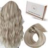 Hetto Utip Hair Extensions Human Hair Blonde K Tip Hair Extensions Human Hair Higilight Ash Blonde with Bleach Blonde Ktips Hair Extension Real Human Hair for Women Silky Straight 18 Inch 50g 50s view 1