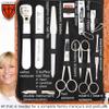 3 Swords Germany - Brand Quality 23 Piece Manicure Pedicure Grooming kit Set for Professional Finger & Toe Nail Care Tweezers File Clipper Fashion Leather case in Gift Box, Made by 3 Swords (7452) view 2