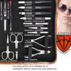 3 Swords Germany - Brand Quality 23 Piece Manicure Pedicure Grooming kit Set for Professional Finger & Toe Nail Care Tweezers File Clipper Fashion Leather case in Gift Box, Made by 3 Swords (7452) view 3