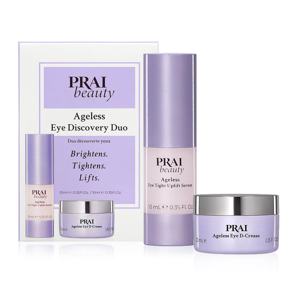 PRAI Beauty Ageless Hydrating amd Amti-Aging | Ageless Eye D-Crease and Ageless Eye Tight Uplift Serum