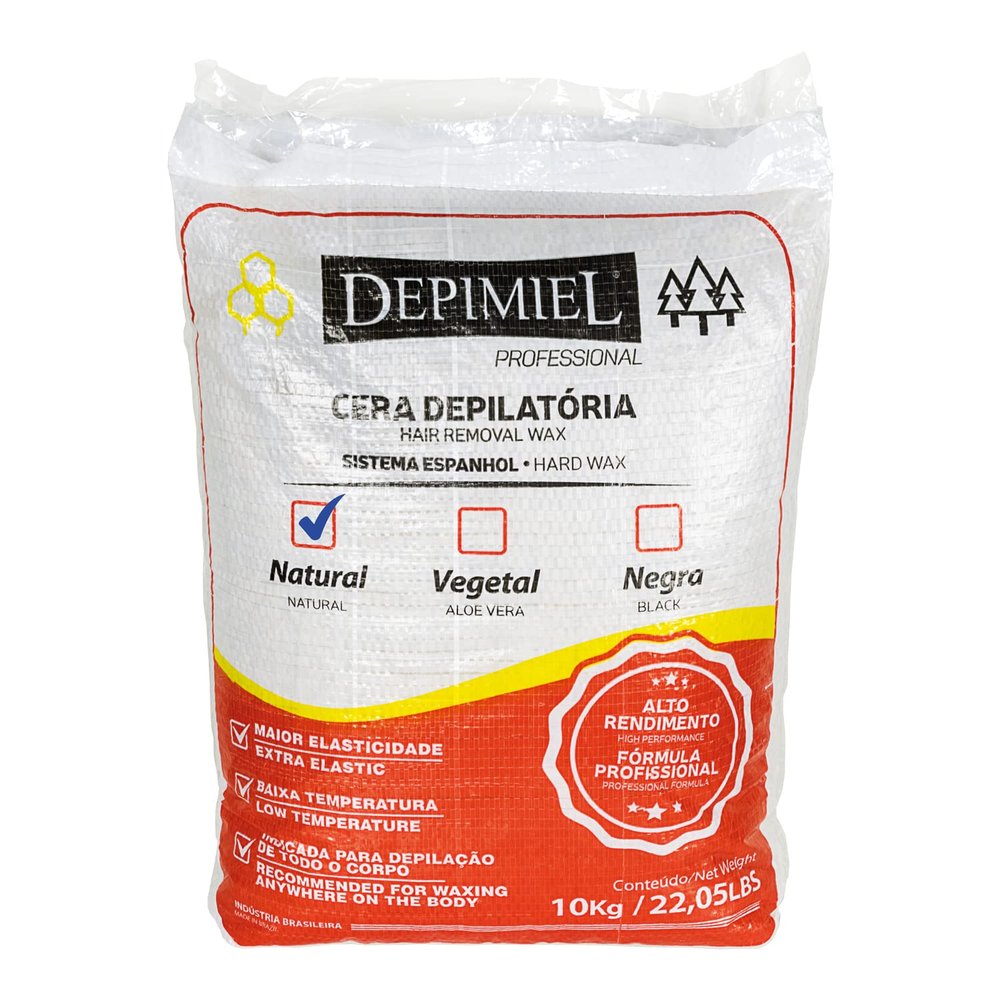 Depimiel Natural Hard Wax beans - Wax beans for Hair Removal - Hard Wax for Legs, Arms, Bikini, Face - Gentle At-Home Waxing beans with Wild Honey - Wax beans for Sensitive Skin - 22.04 lbs