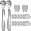 24 Pieces Callus Shaver Set, 20 Replacement Slices Blades 2 Callus Shavers and 2 Foot File Head Foot Care Tools Steel Handle Hard Skin Remover for Hand Feet (Grooved Handle) view 1