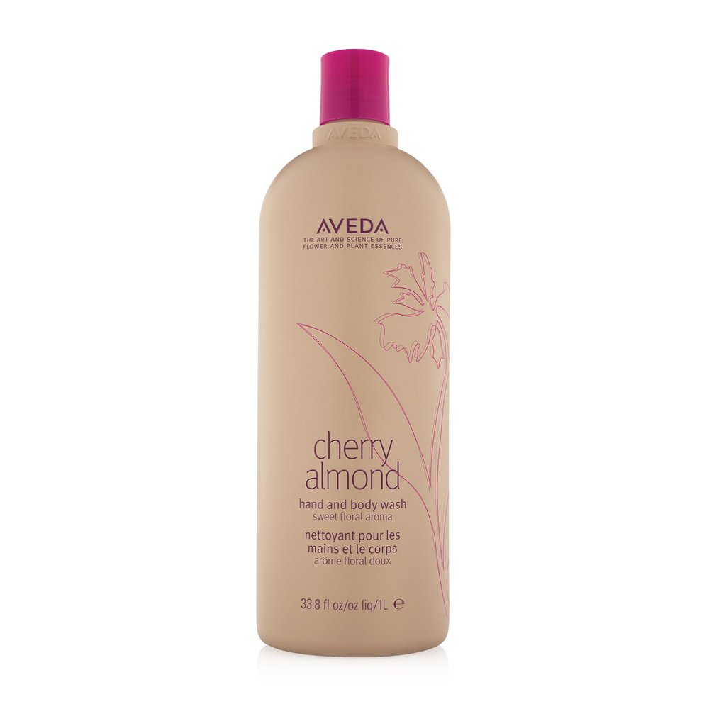 Aveda Cherry Almond Hand & Body Wash |with Sweet Almond Oil, Cherry Blossom Extract | Sweet Floral Aroma of Tonka Bean, Certified Organic Orange, Ylang Ylang | 97% Naturally Derived*, 33.8 Fl Oz
