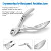 FERYES Toenail Clippers for Ingrown,Thick Toenails, 4R13 Stainless Steel Large Handle Fingernail Clipper,Nail Clipper - Silver view 3