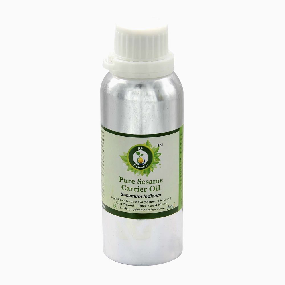 R V Essential Pure Sesame Carrier Oil 1250ml (42oz)- Sesamum Indicum (100% Pure and Natural Cold Pressed)