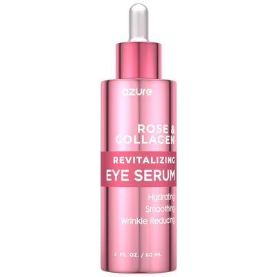 AZURE Rose & Collagen Revitalizing Eye Serum - Hydrating & Smoothing | Reduces Wrinkles, Fine Lines & Under Eye Bags | Minimize Signs of Aging | Made in Korea - 60mL