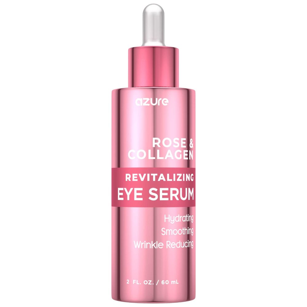 AZURE Rose & Collagen Revitalizing Eye Serum - Hydrating & Smoothing | Reduces Wrinkles, Fine Lines & Under Eye Bags | Minimize Signs of Aging | Made in Korea - 60mL