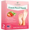 PLANTIFIQUE Foot Peeling Mask 2 Pack | Dermatologically Tested Repairs Heels & Removes Dry Dead Skin for Baby Soft Feet | Exfoliating Foot Peel Mask for Dry Cracked Feet | Strawberry view 1