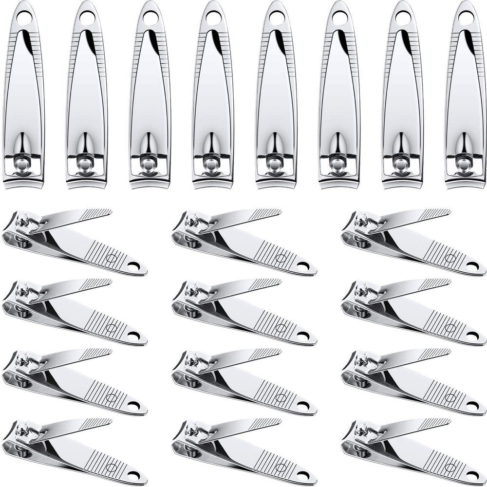 20 Pieces Stainless Steel Nail Clippers Set Fingernail and Toenail Clipper Portable Sturdy Nail Clippers for Men and Women
