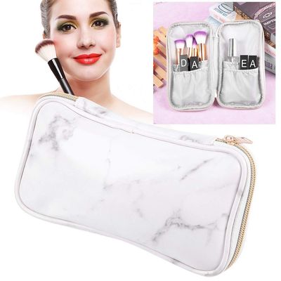 Rotekt PU Cosmetic Bag,Face Brushes Makeup Brush Portable Fashion Marble Makeup Organizer Bag Toiletry Travel Make Up Brushes Bag