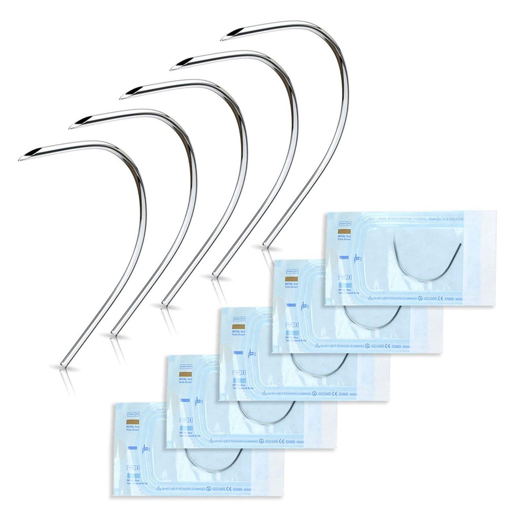 Pierced Owl Set of 10 EO Gas Sterilized 316L Surgical Steel Curved Piercing Needles (1.6mm (14GA))