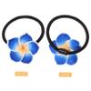 12PCS Plumeria Hair Ties Soft Ceramic Hair Ring Flower Hair Rope Black Rubber Band Flower Hair Bands for Girls view 3