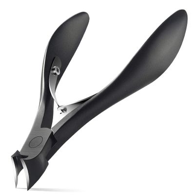 FERYES Precision Toenail Clipper for Thick or Ingrown Toenails, 4R13 Stainless Steel Nail Cutter, Manicure Pedicure Clipper - Black