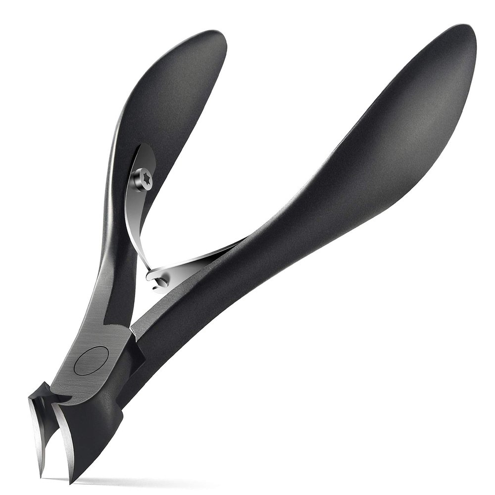 FERYES Precision Toenail Clipper for Thick or Ingrown Toenails, 4R13 Stainless Steel Nail Cutter, Manicure Pedicure Clipper - Black