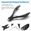 FERYES Precision Toenail Clipper for Thick or Ingrown Toenails, 4R13 Stainless Steel Nail Cutter, Manicure Pedicure Clipper - Black view 3