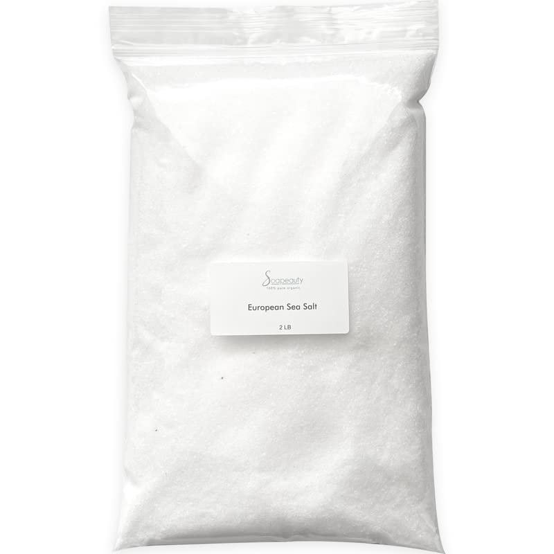 12 OZ European SPA Salt Fine Grain 100% Natural Unscented Pure Sea Salt Unisex Product Used in Cosmetic Products, Sea Salt Scrub, Spa Sea Salt Bath Soak to Help You Appear Beautiful. 12 OZ