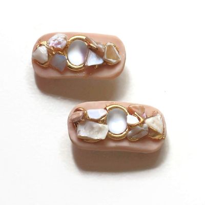 Blush Shell Mini Hair Clips