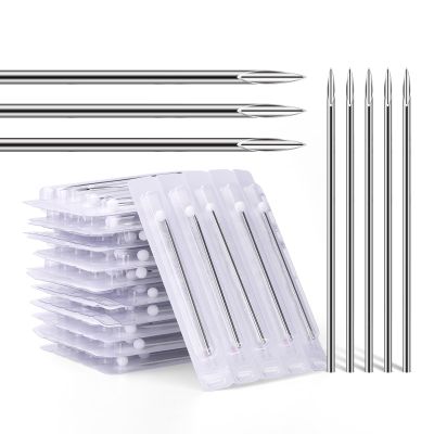 ATOMUS Body Piercing Needles, 14G 16G Stainless Steel Sterile Disposable Ear Nose Navel Nipple Lip Piercing Needles (100pcs 16G)