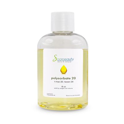 Soapeauty POLYSORBATE 20 T-MAZ 20, TWEEN 20 | 100% Pure Cosmetic Grade Solubilizer Surfactant & Emulsifier | (8 oz)