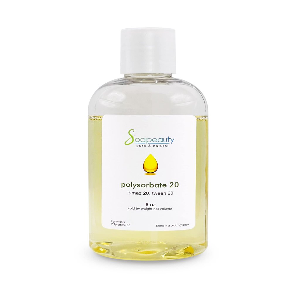 Soapeauty POLYSORBATE 20 T-MAZ 20, TWEEN 20 | 100% Pure Cosmetic Grade Solubilizer Surfactant & Emulsifier | (8 oz)