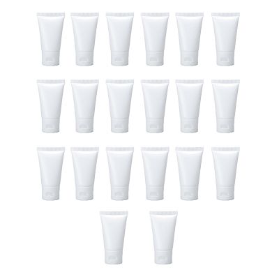 VASANA 20PCS 30ml/1oz Empty Refill White Plastic Cosmetic Lotion Tubes Bottles Shampoo Facial Cleanser Makeup Sample Soft Container Tube Bottle Vial Jar Pot Case with Flip Cap