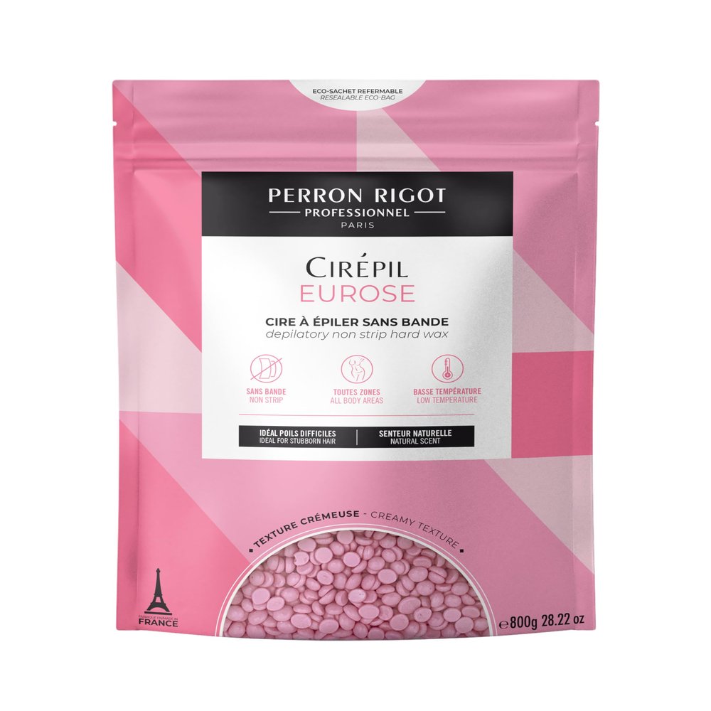 Cirepil - Eurose - 800g / 28.22 oz Hard Wax Beads Bag - All-Purpose Creamy for Face, Bikini & Body - Effective on Coarse & Fine Hair - Unscented Professional Formula - Low Temp Refill Bag