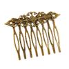 2Pcs Retro Carved Bronze Hair Side Combs Flower Vines Decorative Mini Combs for Bridal Wedding Veil view 1