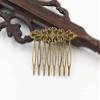 2Pcs Retro Carved Bronze Hair Side Combs Flower Vines Decorative Mini Combs for Bridal Wedding Veil view 2