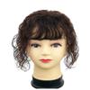 4"x4" Silk Base Human Hair Top Hair Piece for Women, 10" Natural Curly Hair Topper with Bangs, Dark Brown view 1