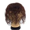 4"x4" Silk Base Human Hair Top Hair Piece for Women, 10" Natural Curly Hair Topper with Bangs, Dark Brown view 4