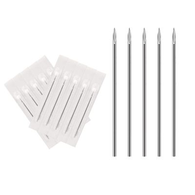 ATOMUS Body Piercing Needles, 10pcs 16G Stainless Steel Sterile Disposable Ear Nose Navel Nipple Lip Piercing Needles