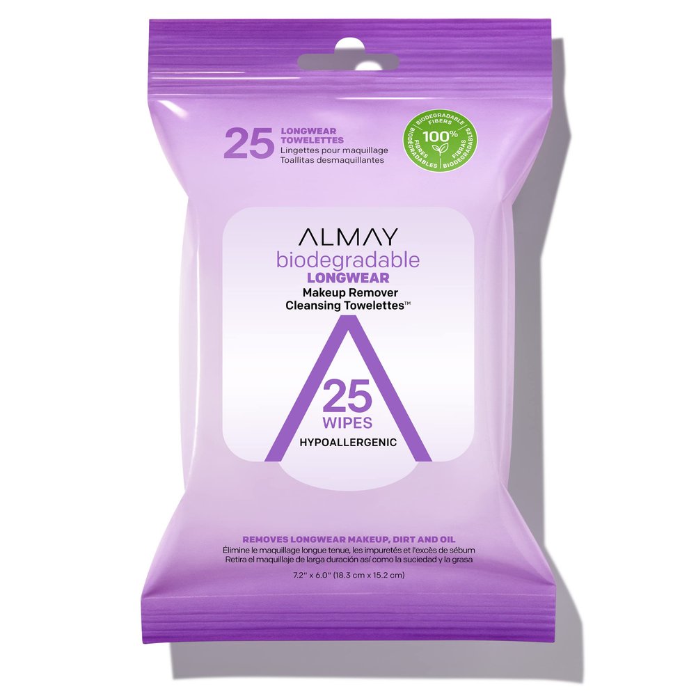 Almay Longwear Makeup Remover Cleansing Towelettes, 25 count (Packaging may vary)