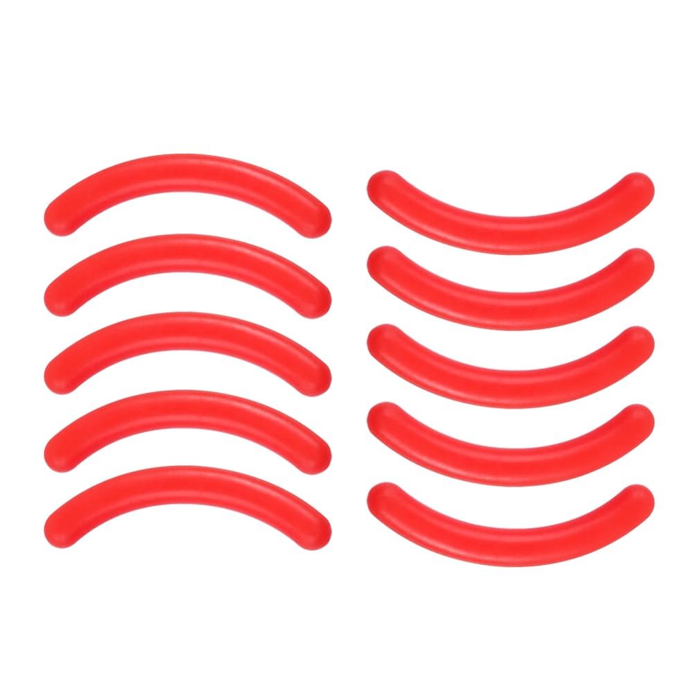 AKOAK Universal Soft High Elastic Silicone Eyelash Clip Replacement Pad, Eyelash Clip Filler Pad - Pack of 10 (Red)