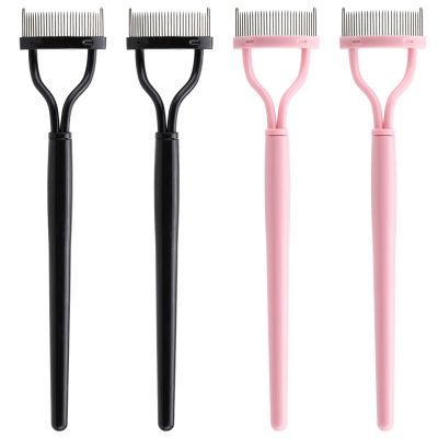 4 Pcs Eyelash Separator Tool Mascara Brushes Eyelash Comb Separator Definer Lash Comb for Combing, Separating Lashes - Pink&Black