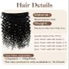 Hetto Clip in Black Curly Hair Extensions Human Hair 22 Inch #1 Jet Black Clip Hair Extensions Curly Human Hair Natural Wavy Clips on Full Head 7pcs 120g view 3