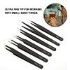 6PCS Stainless Steel Tweezer, Anti-Static Tweezers for Manicure Nail Art view 3