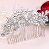 EVER FAITH Women's Clear Rhinestone Crystal Blooming Flower Leaf Stunning Wedding Bride Hair Comb Silver-Tone view 2