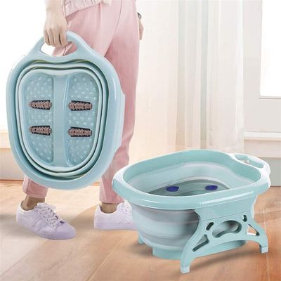AOLISPRN Foot Bath Spa,Water Spa and Foot Massage, Sturdy Plastic Foot Basin for Soaking Foot,Toe Nails, and Ankles,Pedicure,Portable Foot Tub-Blue