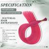 RUNATURE Hot Pink I Tip Hair Extensions Human Hair I Tip Hair Extension Pink Colorful Hair Extensions Real Human Hair Cold Fusion Pre Bonded Hair Extension 14 Inch Remy Soft Hair 20g 25s view 4